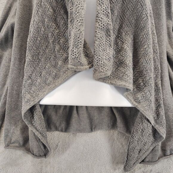 Converse One Star Womens Gray Cropped Open Waterfall Cardigan Long Sleeve Size L - Picture 11 of 14